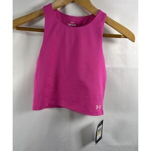 Under Armour Girls Medium Pink Tank Top-Sports Bra Youth Hot Pink - NWT GIRLCORE